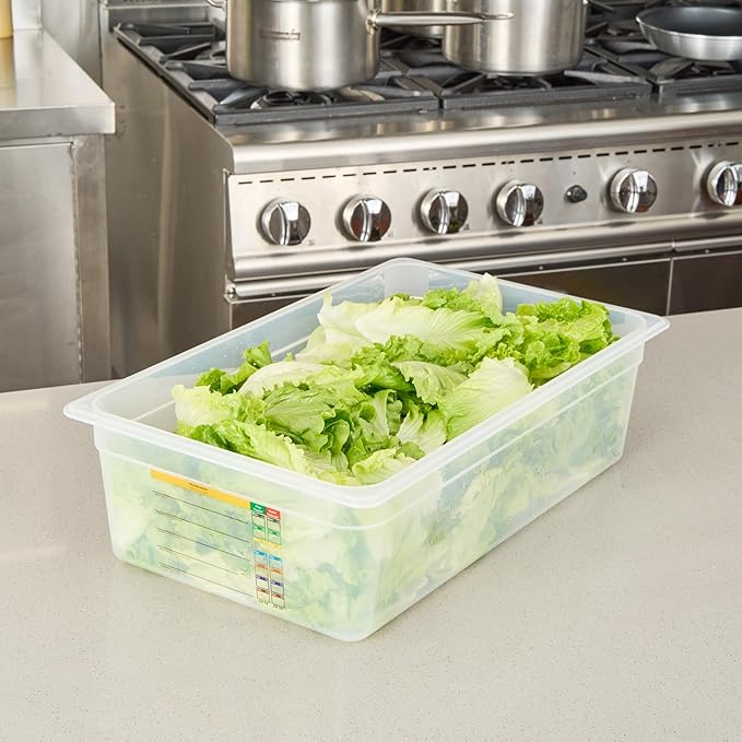 Restaurantware Food Storage Container 10 Pack of 20.7 x 12.6 x 5.9 Inches Plastic Stackable Storage Box White Reusable Label Container Dishwasher Safe For Restaurants And Kitchens