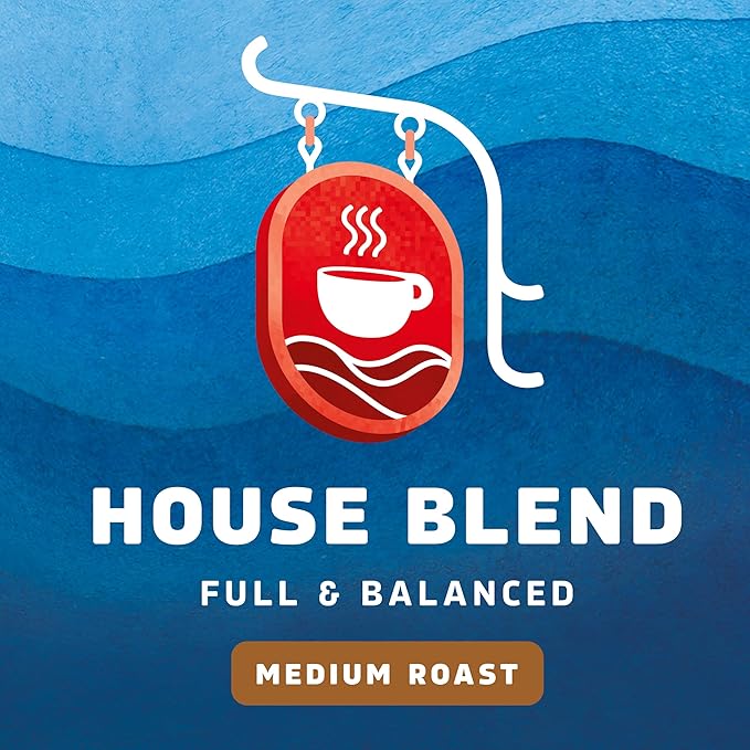 Seattle’s Best Coffee, Medium Roast Ground Coffee, House Blend, 100% Arabica, 6 Bags (12 oz Each)