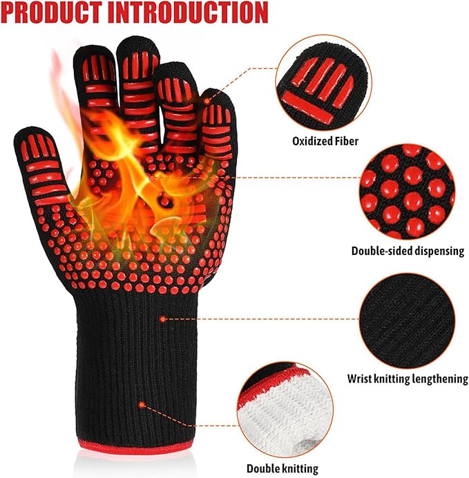 NCA - 5 piece BBQ Prep Tub, BBQ Blanket, Heat Resistant Grill Gloves (1472°F), Meat Claws | 21" Meat Resting Bag, Insulated Triple Layer | Foldable Cutting Board, Drain Plug | 2 pcs Chicken Shredder