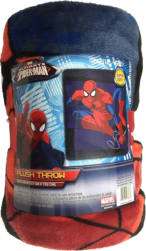 Jay Franco Marvel Spiderman Burst Throw 5-Piece Bundle-Includes Throw, Sheet Set