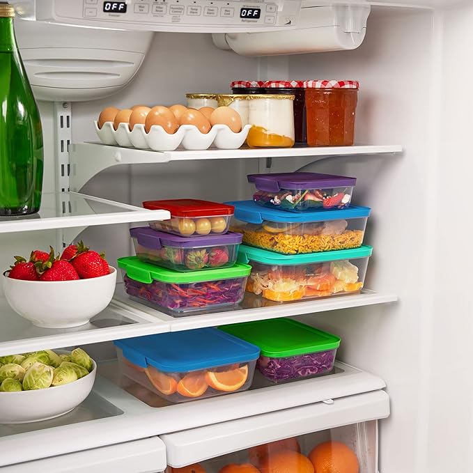 Sistema Nest It Meal Prep Food Storage Containers with Lids, 8-Pack of Assorted Sizes, Airtight & Leak-Resistant, Dishwasher, Microwave, & Freezer-Safe, BPA-Free