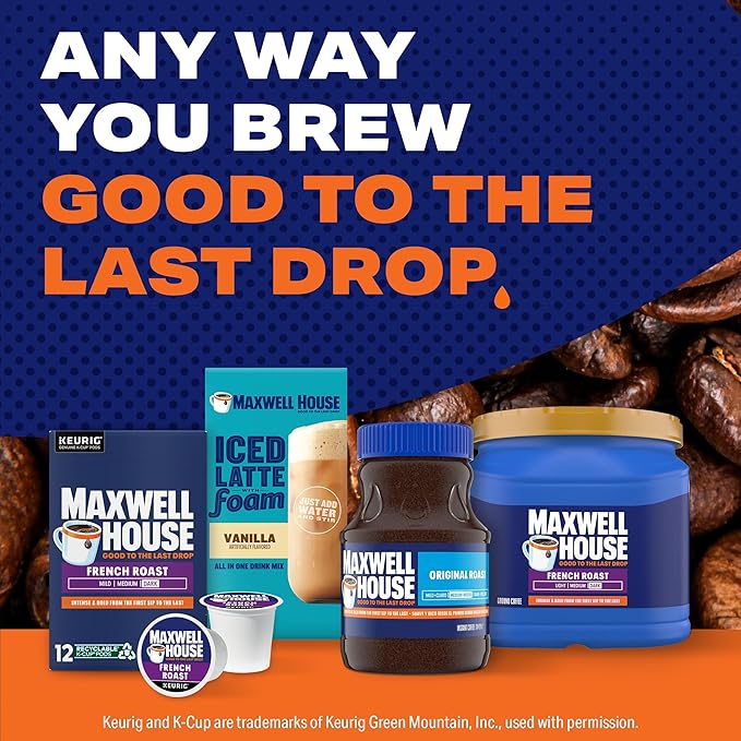 Maxwell House French Roast Dark Roast Ground Coffee, 25.6 oz Canister