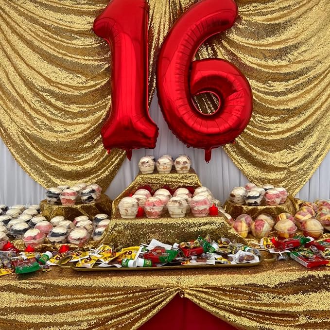 Number Balloons 40 In, 7 Balloons Numbers Birthday Decorations for Women Men, Red Birthday Party Decorations Big Balloons for 17 27 37 Wedding, Celebration Party, Graduations