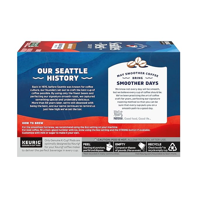 Seattle's Best Coffee Breakfast Blend Medium Roast K-Cup Pods | 6 Boxes of 10 (60 Total Pods) (Pack of 2)