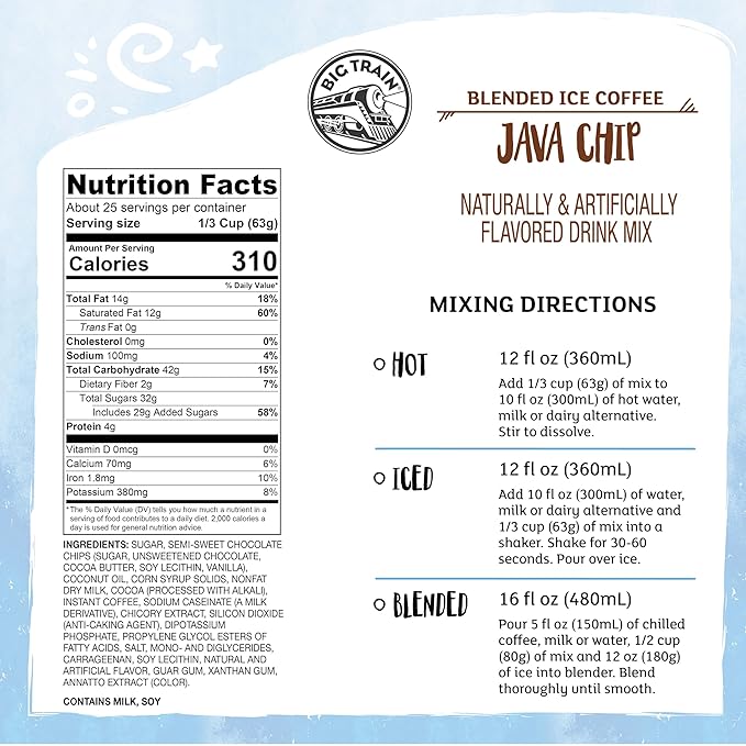 Big Train Java Chip Blended Ice Coffee Beverage Mix, 3.5 Pound (Pack of 1)