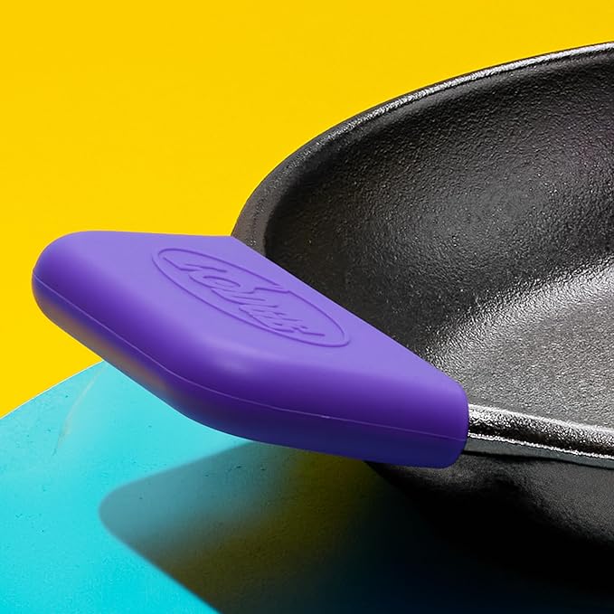 Lodge Bold Silicone Assist Handle Holder - Dishwasher Safe Hot Handle Holder Upgraded Design for Lodge Bold Products Only - Heat Protection Up to 450° - Vivid Purple