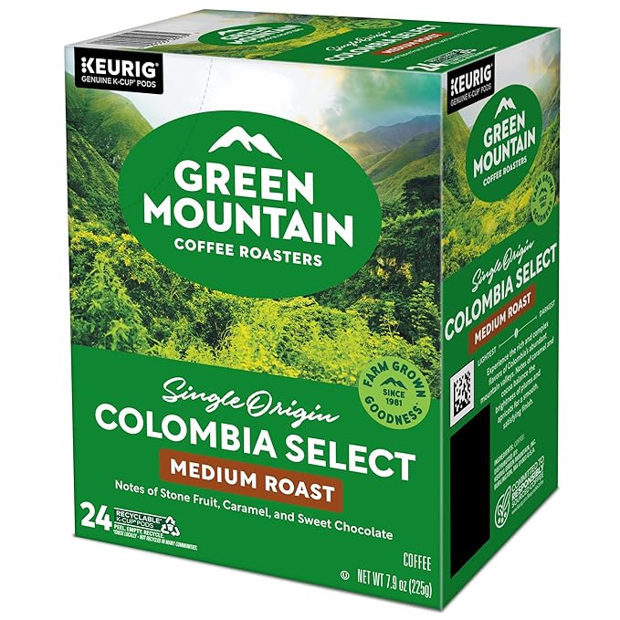 Green Mountain Coffee Roasters Colombia Select, Single-Serve Keurig K-Cup Pods, Medium Roast Coffee Pods, 96 Count