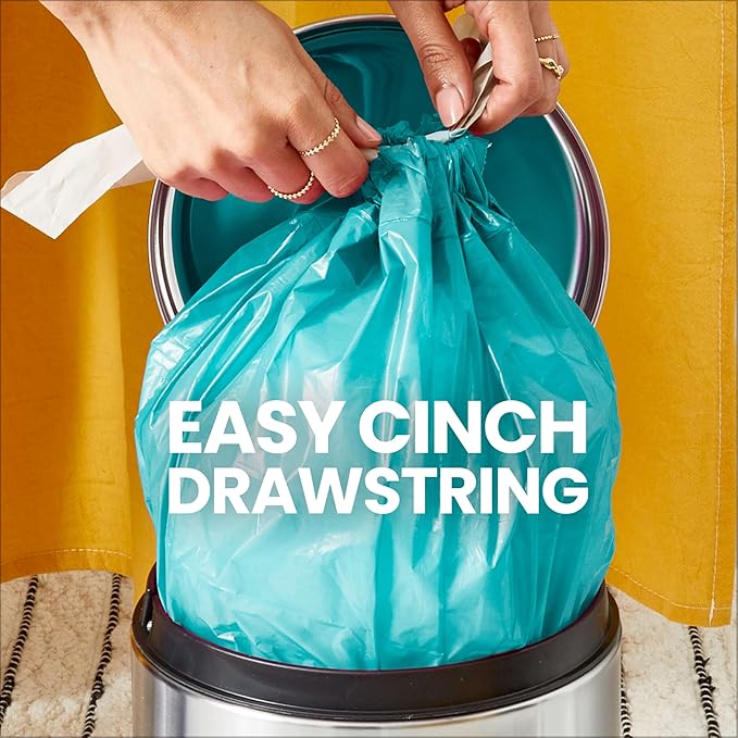 Glad Small Trash Bags 4 Gallon, Febreze Bahama Bliss Garbage Bags, Odor Resistant with Drawstring, 80 Count