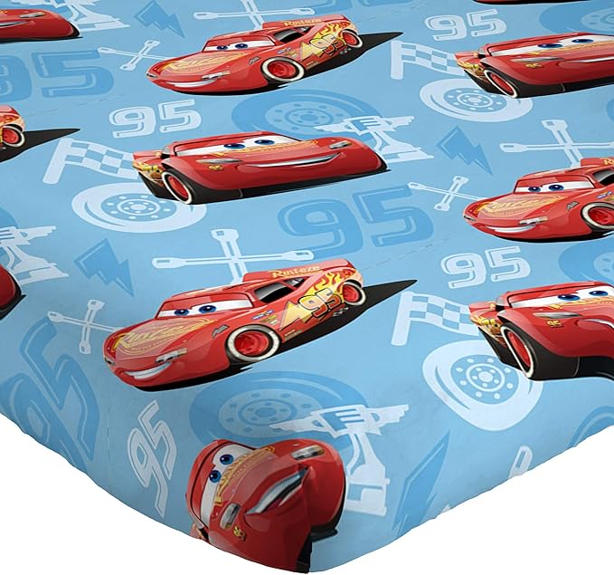 Disney/Pixar Cars 95 Full Size 4 Piece Sheet Set with Lightning McQueen (Offical Disney/Pixar Product)