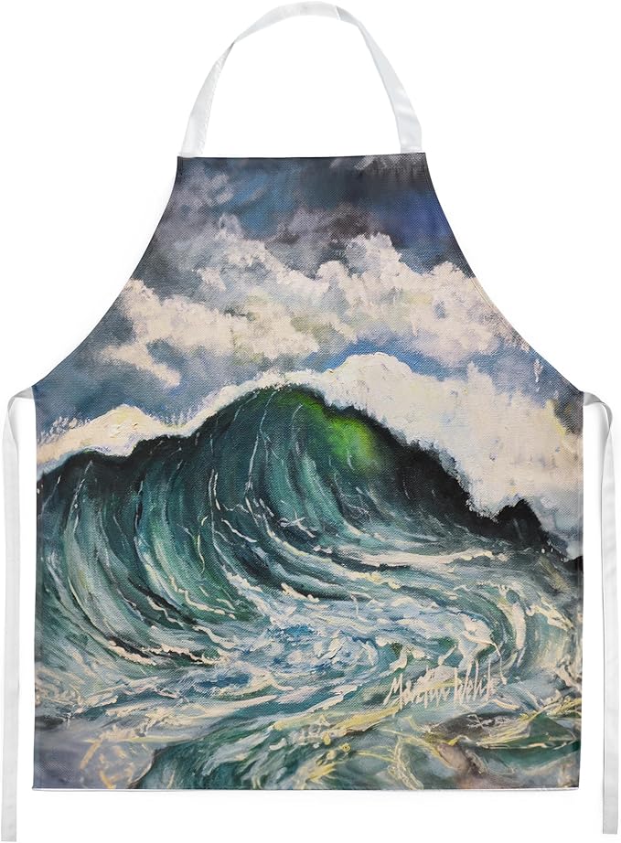 Caroline's Treasures Big Blue Wave Apron Cooking Kitchen Server Baking Crafts Gardening for Adult Women Men, Unisex, Large, Multicolor