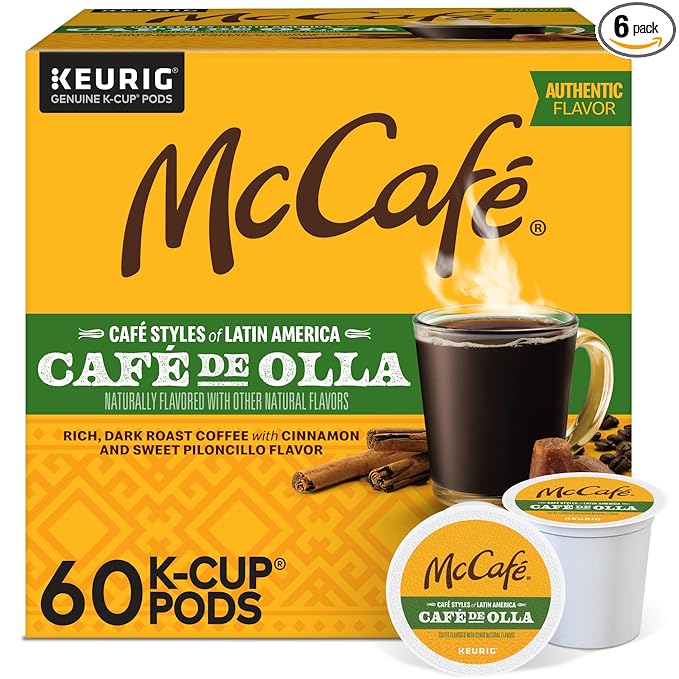 McCafe Cafe Styles of Latin America Cafe de Olla, Keurig Single Serve K-Cup Coffee Pods, 60 Count (6 Packs of 10)