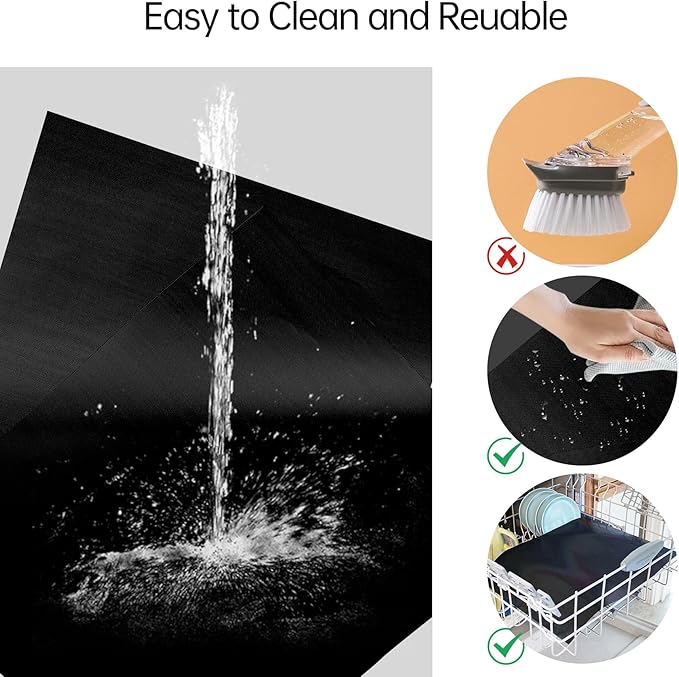 UBeesize 2 Pack XL Thickened Oven Liners for Bottom of Oven, Reusable 17x25 Inch Heavy Duty Non Stick Teflon Oven Mats BPA & PFOA Free, Fit Electric Gas Toaster Convection Microwave Ovens Grills