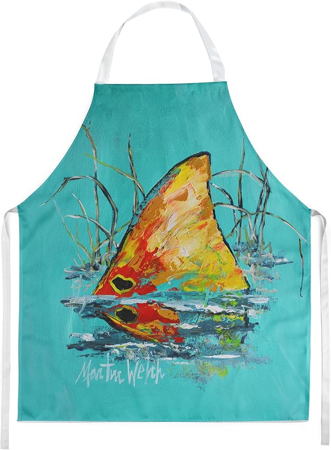 Caroline's Treasures In The Marsh Red Fish Apron Cooking Kitchen Server Baking Crafts Gardening for Adult Women Men, Unisex, Large, Multicolor