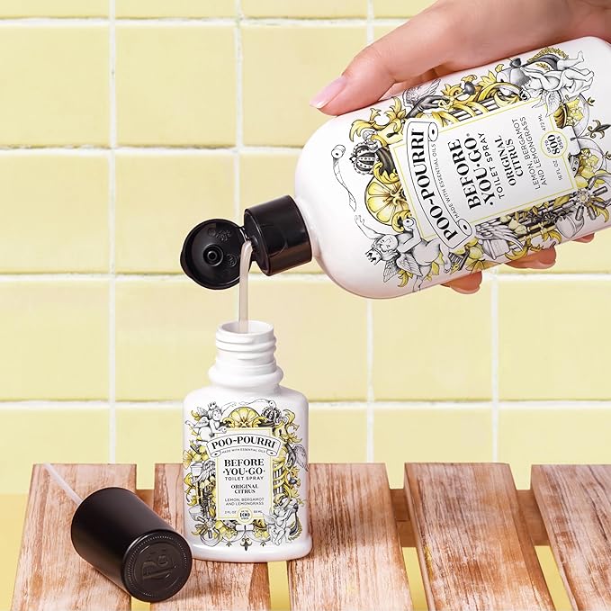 Poo-Pourri Before-You-Go Toilet Spray, Fresh Sea Salt, 2 Fl Oz, Up to 100 Uses, Bathroom Odor Deodorizer with Essential Oils for Home or Work, Travel Essentials, TSA Approved Size, Sea Salt Bergamot