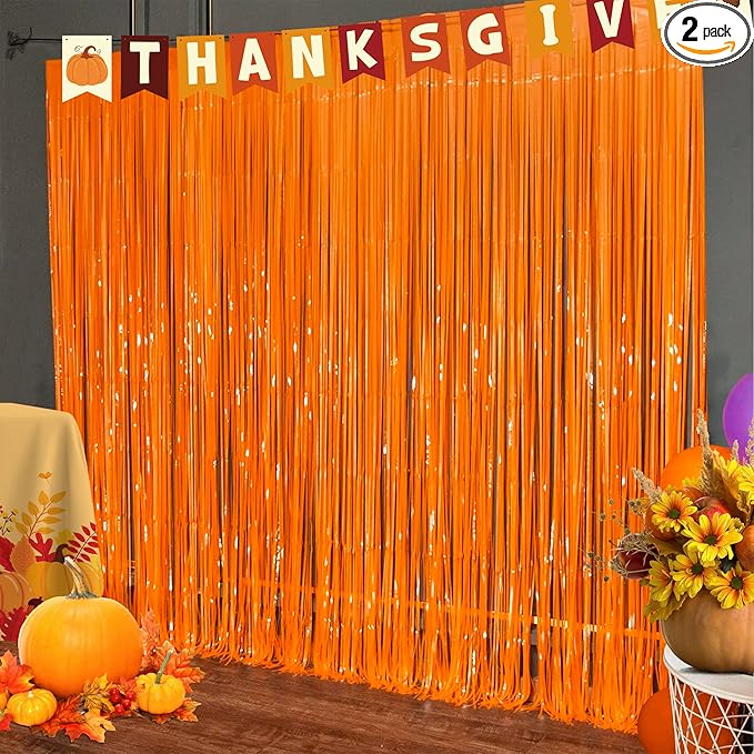 OHOME Thanksgiving Decorations -Thanksgiving Backdrop Streamers | Friendsgiving Decor for Indoor Outdoor Outside - Fall Porch Banner Essentials for Door Wall Party Favors Photo Booth Props,2 Pack