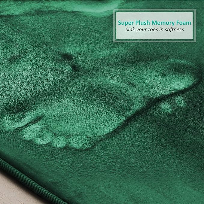 Clara Clark Bathroom Rugs, Velvet Memory Foam Bath Mat, Non-Slip Bath Rugs, Machine Wash, Dries Quickly, Ultra Soft Plush Bath Mats for Bathroom,