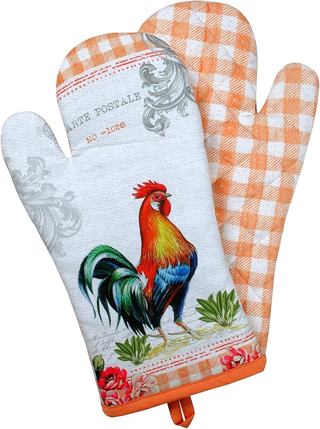 AMOUR INFINI Oven Mitts Set of 1 Quilted Liner with Hanging Loop Non Slip, Heat Resistant, Washable Reusable Oven Mitt Quilted Liner with Hanging Loop