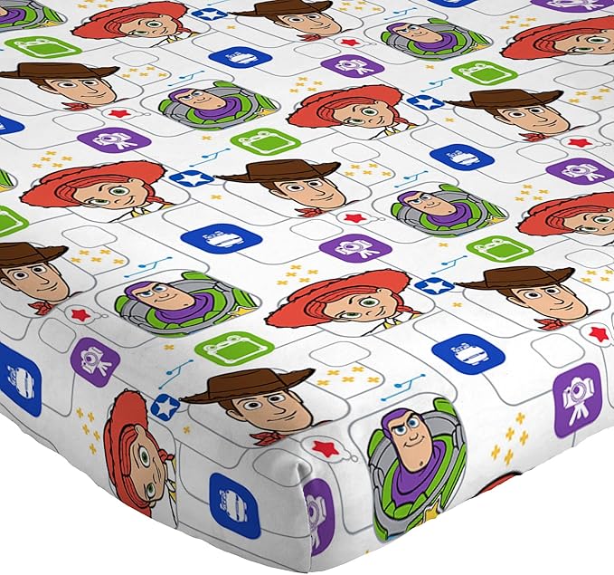 Jay Franco Kids Sheet Set with Fitted, Flat Sheets & Pillow Cover - Ultra-Soft Bedding with Pillowcase for Room Decor, Multi - Toy Story, 4 Piece Queen