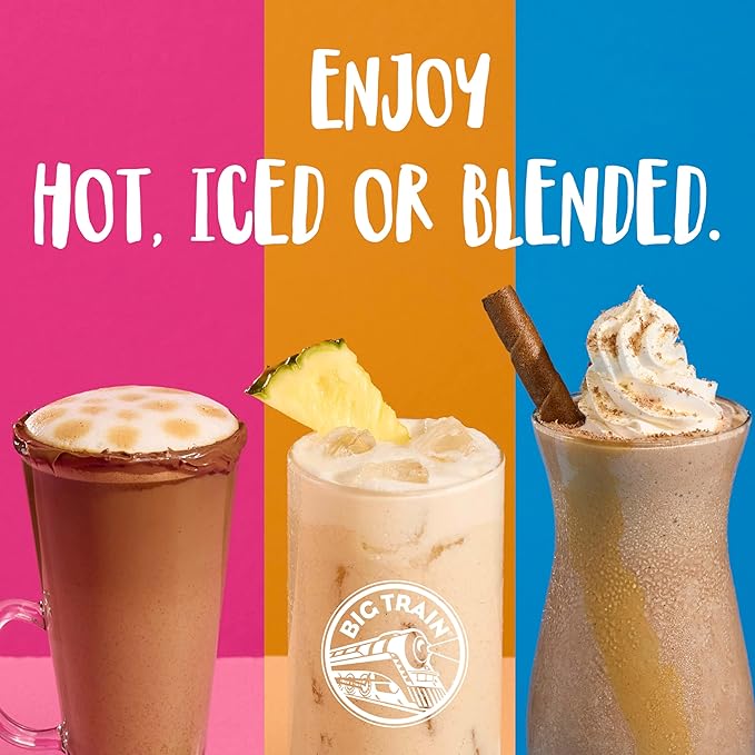 Big Train Mocha Blended Iced Coffee Beverage Mix, 2.9 oz Packets (Pack of 12)