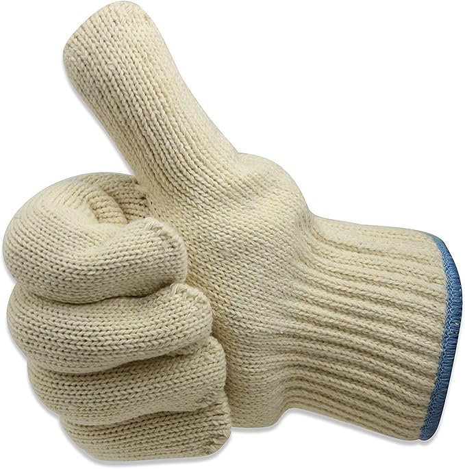 Heat Resistant Oven Gloves - Grilling Cooking Gloves - Extreme Heat Resistant - Long and Thick Protection Gloves for Grilling, Cooking, Baking, Fireplace, Barbecue, Stove, Camping (One Pair)