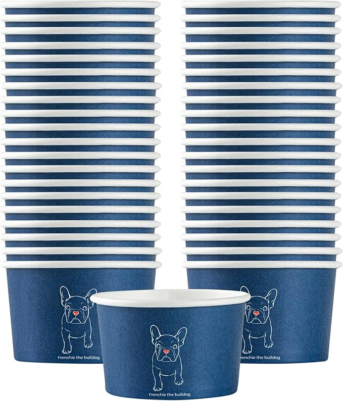 Restaurantware Blue 200 Count To Go Cup Disposable 3 x 3 x 1.8 Inches Paper Mini Cup Grease-Resistant Cup Recyclable Durable Design, Lids Sold Separately