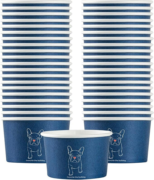 Restaurantware Blue 200 Count To Go Cup Disposable 3 x 3 x 1.8 Inches Paper Mini Cup Grease-Resistant Cup Recyclable Durable Design, Lids Sold Separately