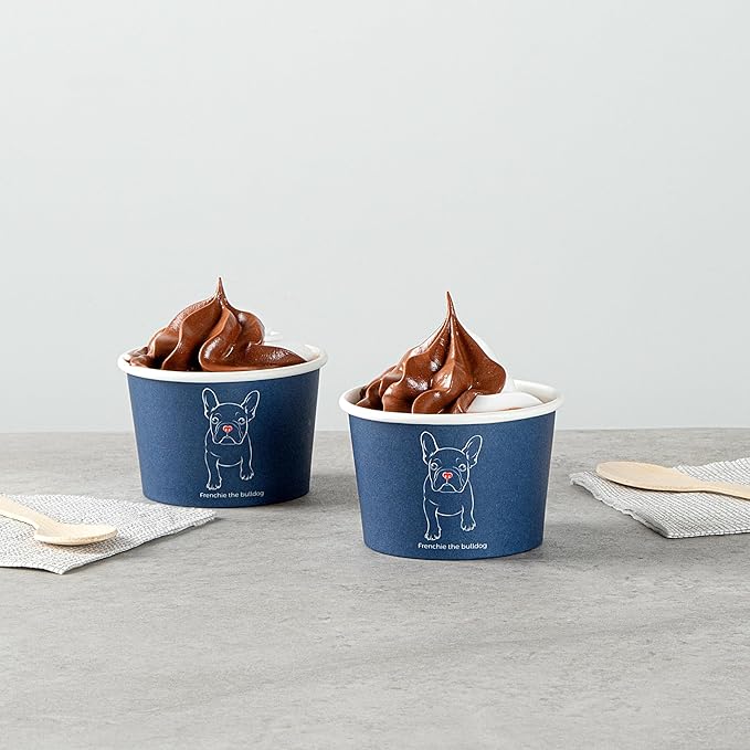 Coppetta 4-Ounce Dessert Cups, 50 Disposable Ice Cream Cups - Lids Sold Separately, Heavy-Duty, Frenchie Paper Frozen Yogurt Bowls, For Hot And Cold Foods - Restaurantware