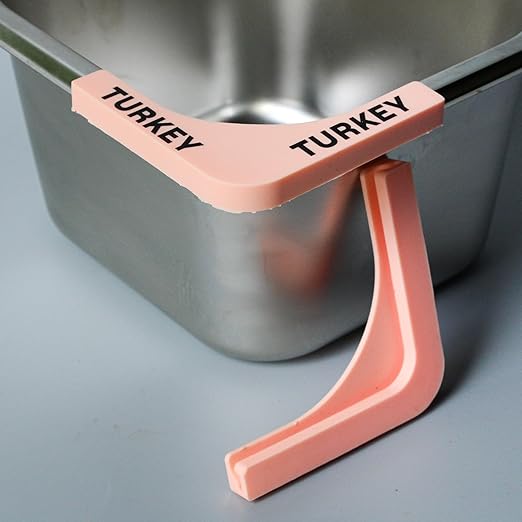 Culinary ID Bands Turkey Pan Label, Silicone Corner Label for Full, 1/2, 1/3, 1/6 Size Pans, Food-Grade, Heat Resistant, Fits Metal and Plastic Pans