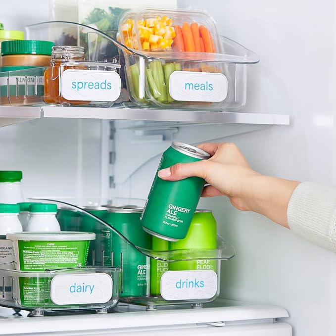YouCopia ReStickable™ Fridge Labels, 3D Fridge Labels, Reusable Nano-Suction, White