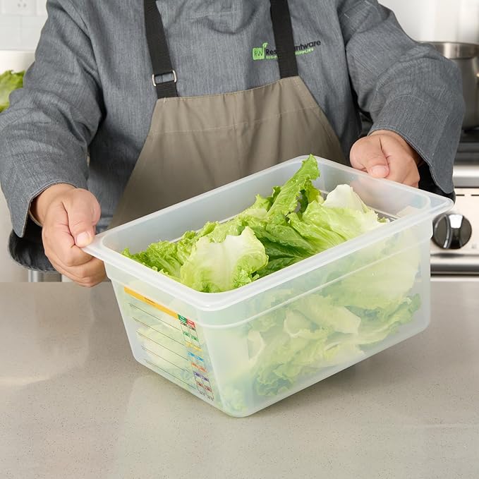 Restaurantware Food Storage Container 10 Pack of 12.7 x 10.3 x 3.9 Inches Plastic Stackable Storage Box White Reusable Label Container Dishwasher Safe For Restaurants And Kitchens
