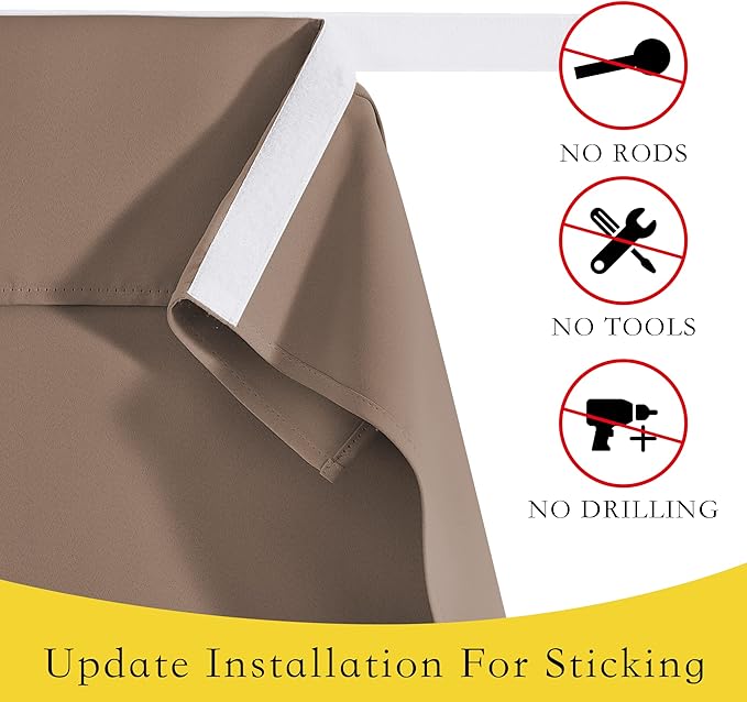 NICETOWN Blackout Small Door Curtain for Kitchen, Privacy Thermal Insulated Door Window Curtain for Classroom Window/Small Front Back Door/Office, 1 Panel, 26" Wide x 40" Long, Cappuccino