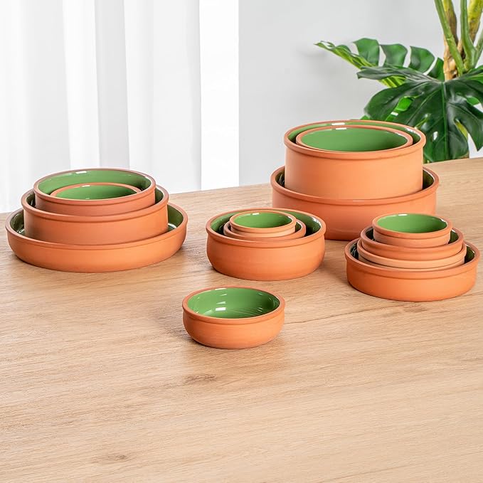 Restaurantware Terracotta Cazuela Bowls 2 Pack of 7 oz Durable Rustic Serving Dish Glazed Oven-Safe Bowl Freezer-Safe Tapas Dish Microwave-Safe Dishwasher-Safe