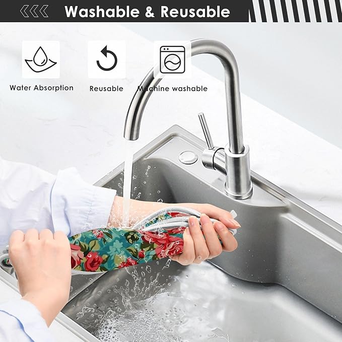 Kitchen Faucet Absorbent Mat, Rose Water Splash Guard for Sink, Faucet Drip Catcher Thicken Sponge Microfiber Faucet Water Catcher Mat Sink Absorbent Mat for Kitchen 14x5in 2Pack