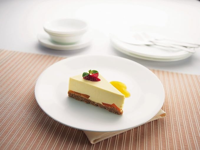 CORELLE J420-N CP-9637 Plate, Outer Diameter 8.5 x Height 1.6 inches (21.5 x 4 cm), Break-Resistant, Lightweight, Winter Frost White, Deep Plate, Set of 5