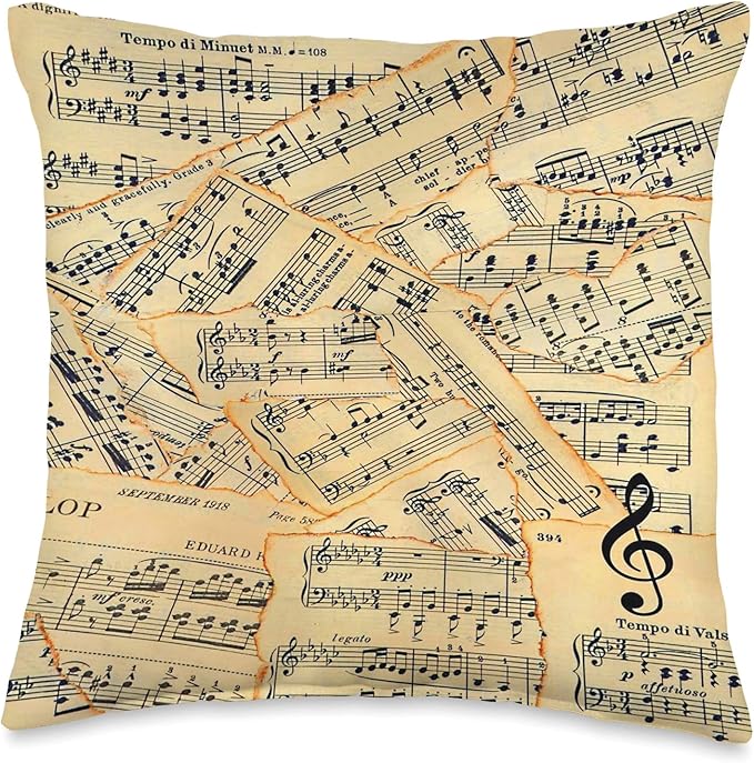 Sheet Music Pattern Musician Instructor Throw Pillow