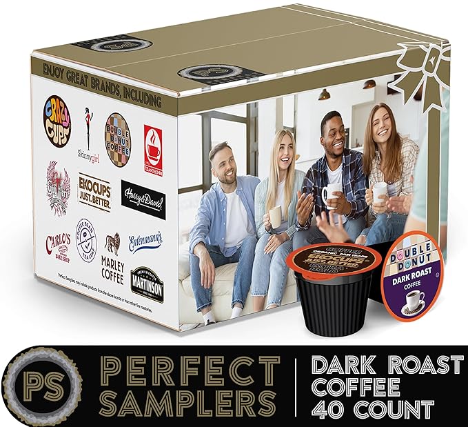 Perfect Samplers Dark Roast Coffee Pod Variety Pack-Package for Keurig K Cups Coffee Makers,Bold,40 Count (Pack of 2)