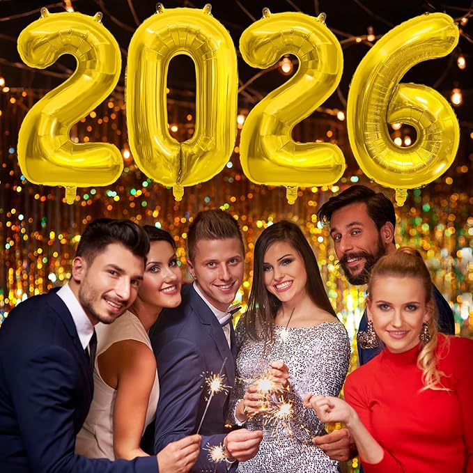 2026 Balloons 2026 Graduation Decorations - 40" Large 2026 Gold Foil Number Balloon Graduation Party Decor Graduation Balloons Class of 2026 Birthday Anniversary Graduation Party Favors Supplies