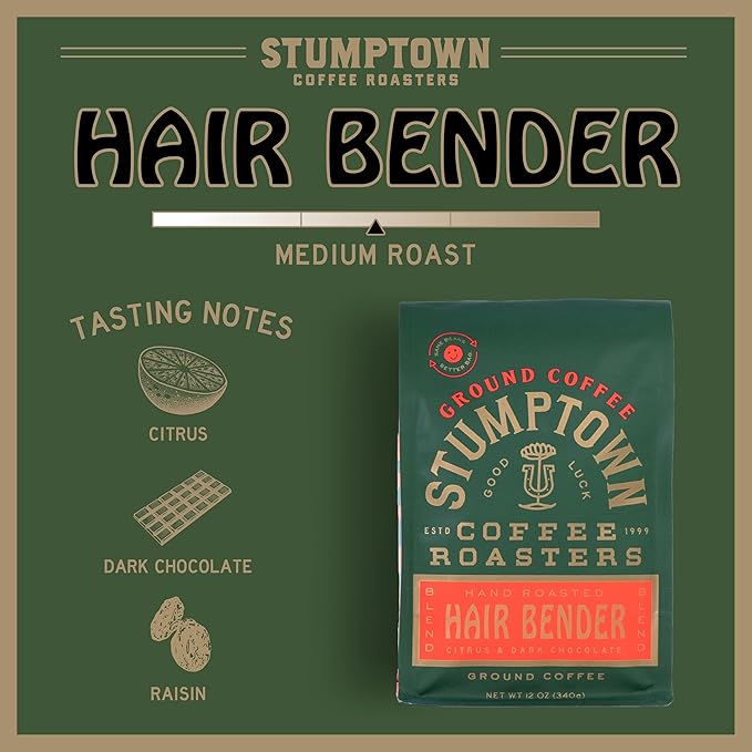 Stumptown Coffee Roasters Medium Roast Whole Bean Coffee | Hair Bender | Citrus and Dark Chocolate | 24 Ounces