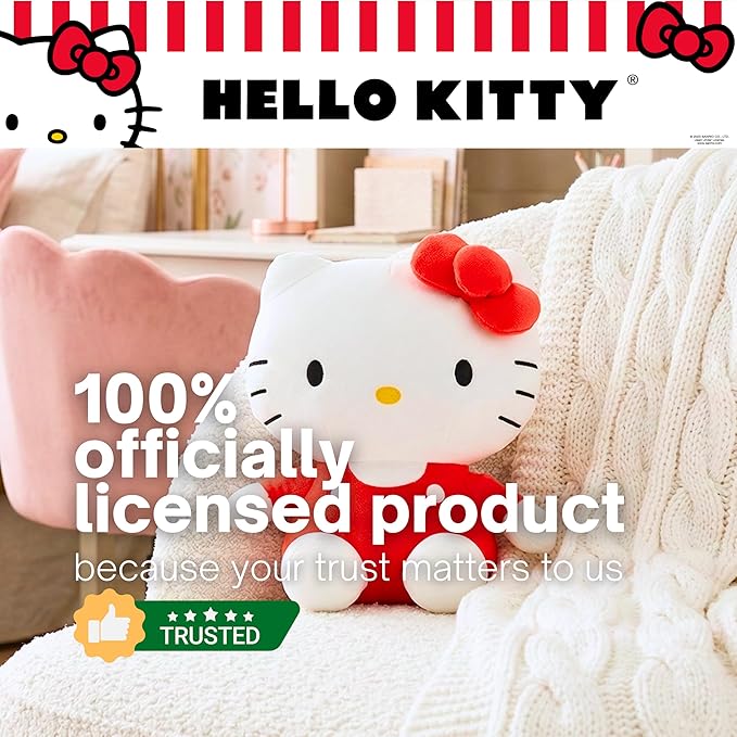 Hello Kitty Bedding Weighted Cuddle Pillow – 3lb Soft Plush & Cozy Sanrio Pillow for Comfort, (Officially Licensed Product) By Franco Calm
