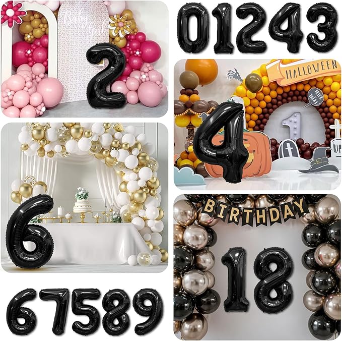 2026 Balloons 40 Inch Black 2026 Balloon Numbers 2026 Foil Balloon 2026 Decorations Graduation Balloons 20 22 26 60 62 Balloon Numbers for New Year Birthday Anniversary Decorations