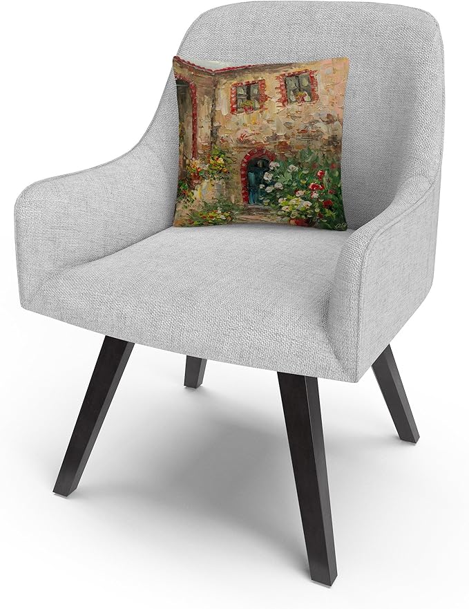 Trademark Fine Art Rio 'Tuscany Courtyard' 16" X 16" Decorative Throw Pillow