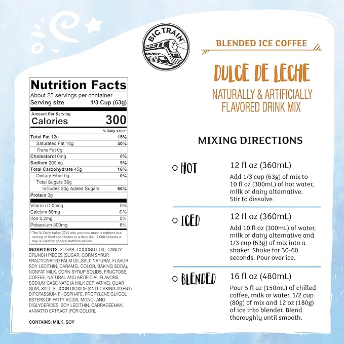 Big Train Dulce De Leche Blended Ice Coffee Beverage Mix, 3.5 Pound (Pack of 1)
