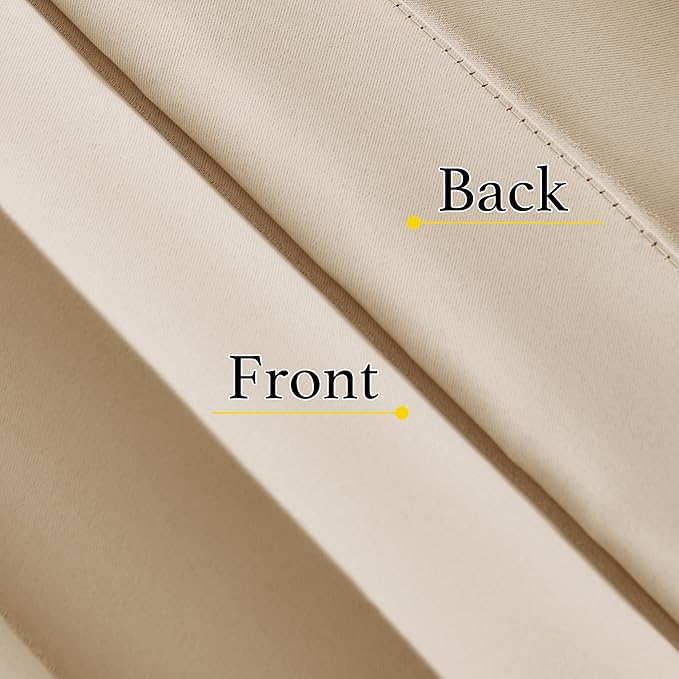 NICETOWN Blackout Curtains for Kitchen Window, Farmhouse Thermal Insulated Energy Saving Noise Reducing Bedroom and Living Room Curtains, 1 Panel with Hooks, Biscotti Beige, 38 x 63 Inches Long