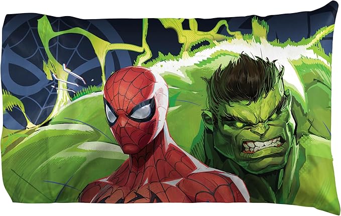 Jay Franco Kids Sheet Set with Fitted, Flat Sheets & Pillow Cover - Ultra-Soft Bedding with Pillowcase for Room Decor, Multi - Marvel Rivals, 4 Piece Full