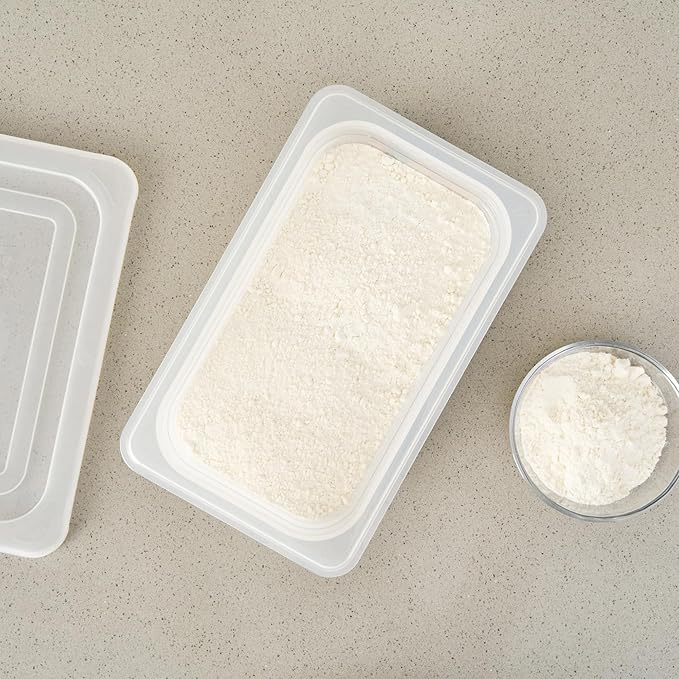 Restaurantware Food Storage Container 10 Pack of 10.3 x 6.2 x 3.9 Inches Plastic Stackable Storage Box White Reusable Label Container Dishwasher Safe For Restaurants And Kitchens