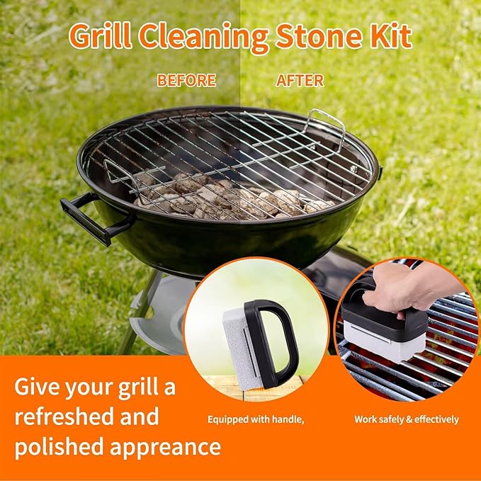 5 PCS Grill Cleaning Kit Tool for Blackstone Accessories,Grill Stone Cleaning Bricks Brush,Griddle Scraper,Pumice Flat Top Griddle Cleaning Stone for Removing Stains