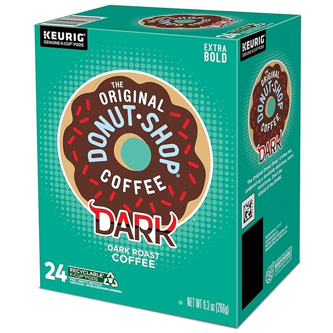 The Original Donut Shop Dark, Single-Serve Keurig K-Cup Pods, Dark Roast Coffee Pods, 96 Count