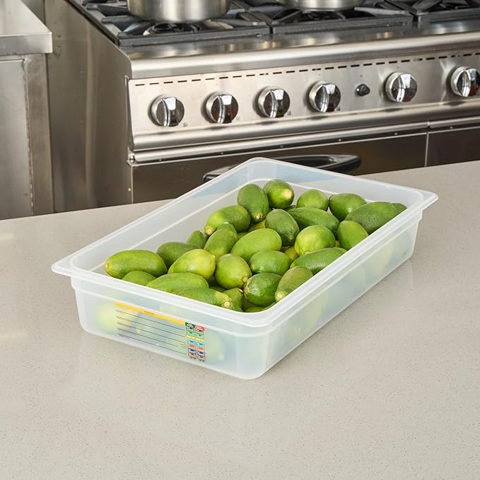 Restaurantware Food Storage Container 10 Pack of 20.7 x 12.6 x 3.9 Inches Plastic Stackable Storage Box White Reusable Label Container Dishwasher Safe For Restaurants And Kitchens