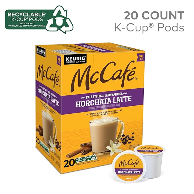 McCafe Cafe Styles of Latin America Horchata Latte, Keurig Single Serve K-Cup Coffee Pods, 20 Count (Pack of 1)