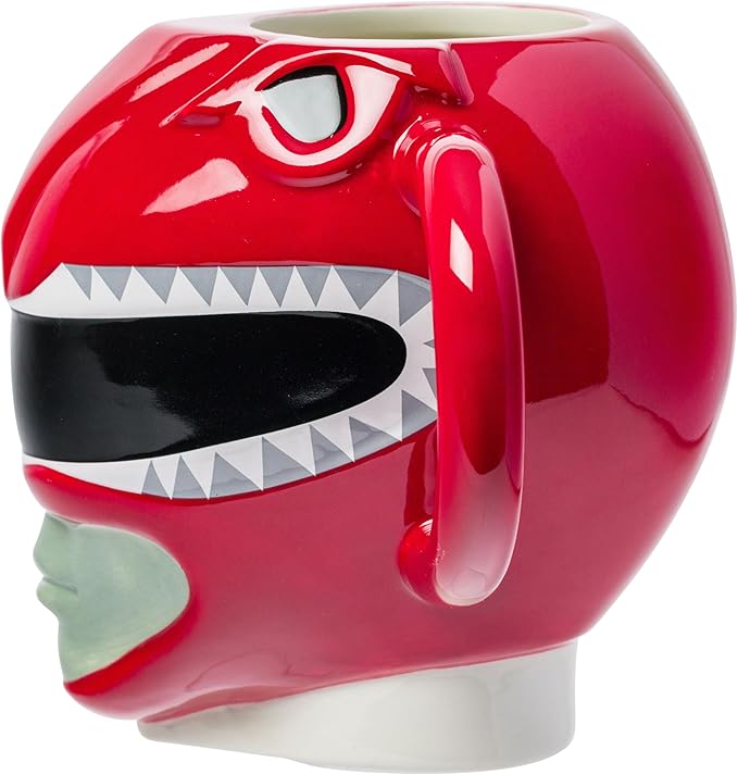 Silver Buffalo Power Rangers Ceramic 3D Sculpted Mug Featuring Red Ranger, 20 Ounces